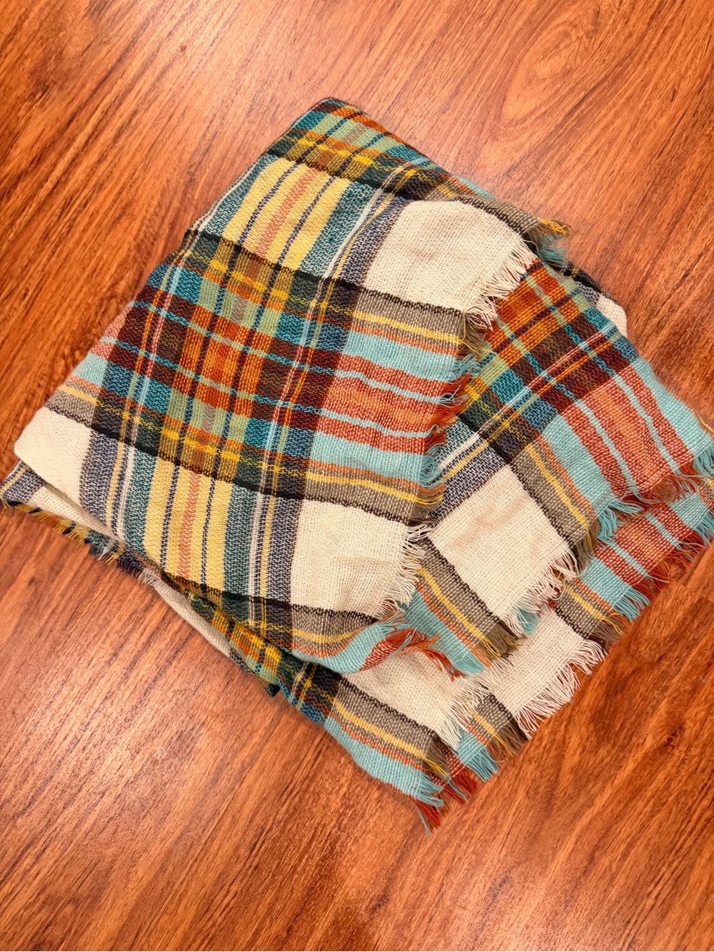 Plaid Multi-Color blanket scarf/ shawl
